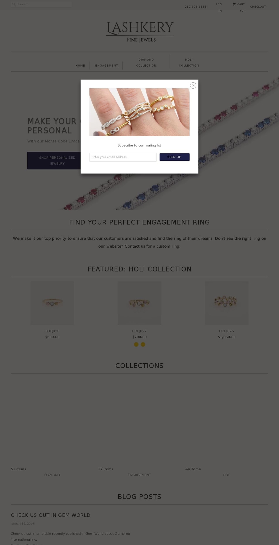 lashkeryjewels.com — Shopify storefront screenshot
