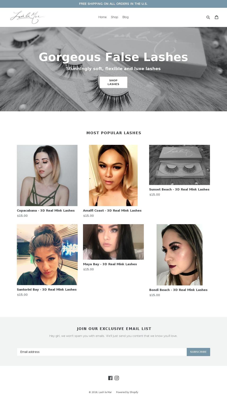 lashlamar.com — Shopify storefront screenshot
