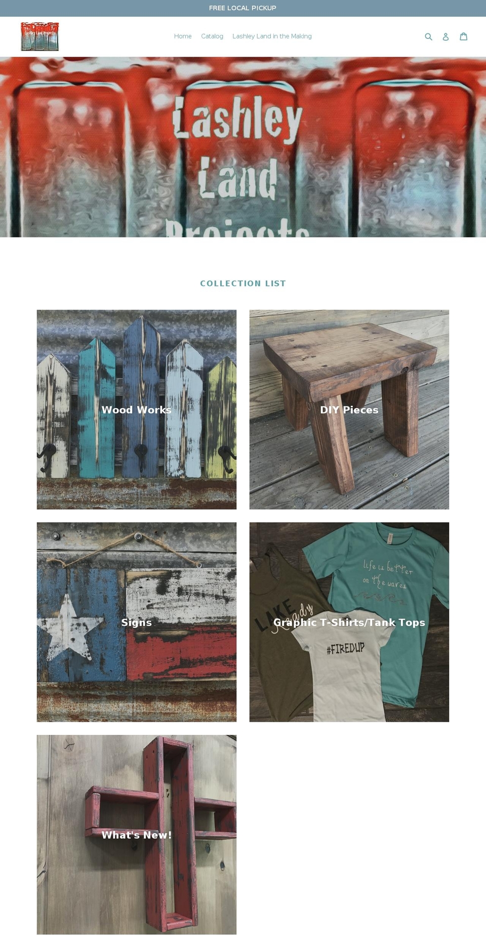 lashleylandprojects.com — Shopify storefront screenshot