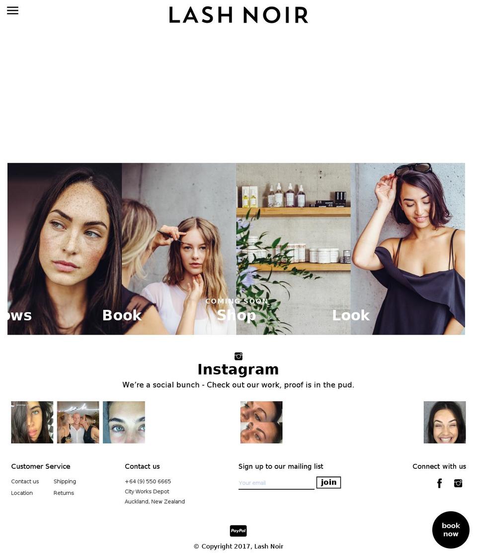 lashnoir.co.nz shopify website screenshot