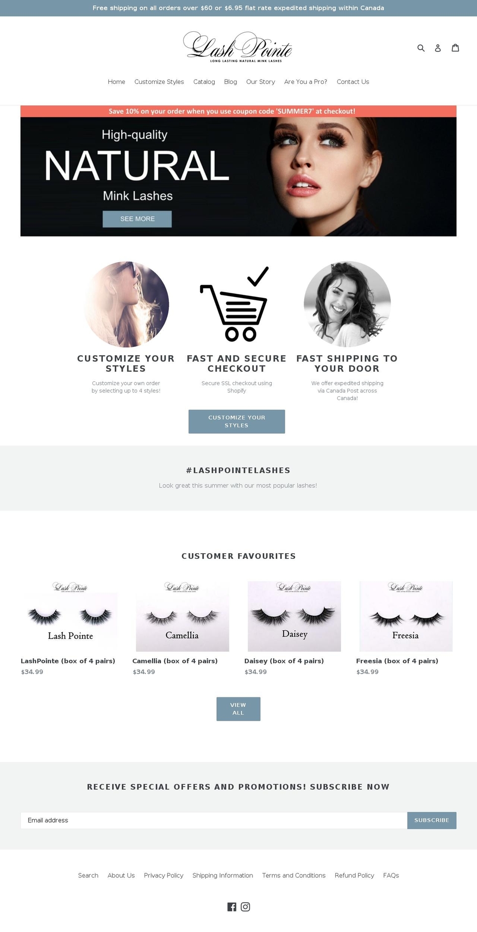 lashpointe.com — Shopify storefront screenshot