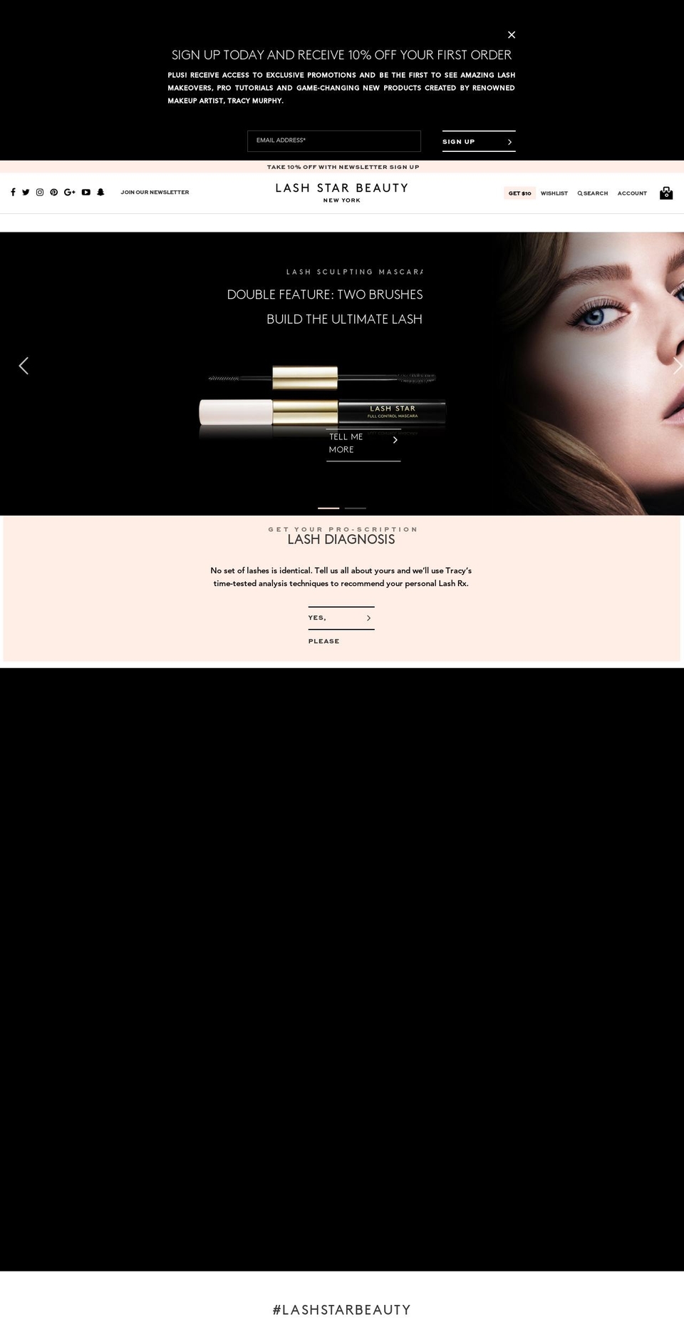 lashstarbeauty.com shopify website screenshot