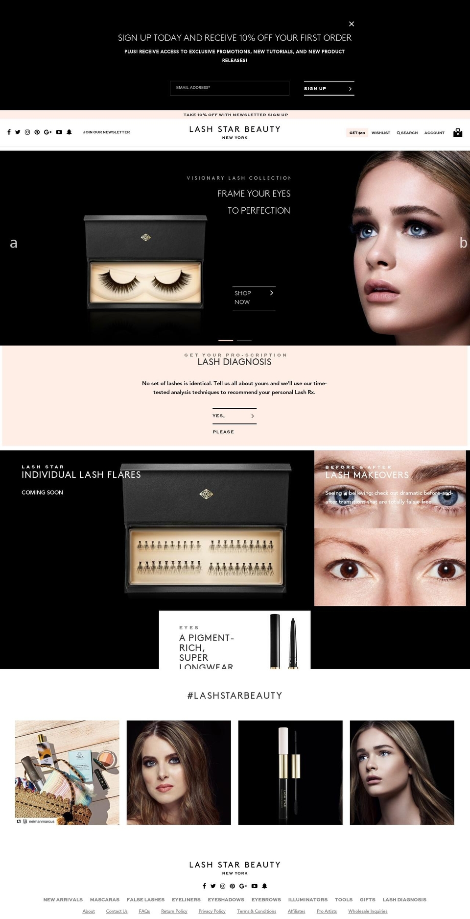 lashstarmakeup.com — Shopify storefront screenshot
