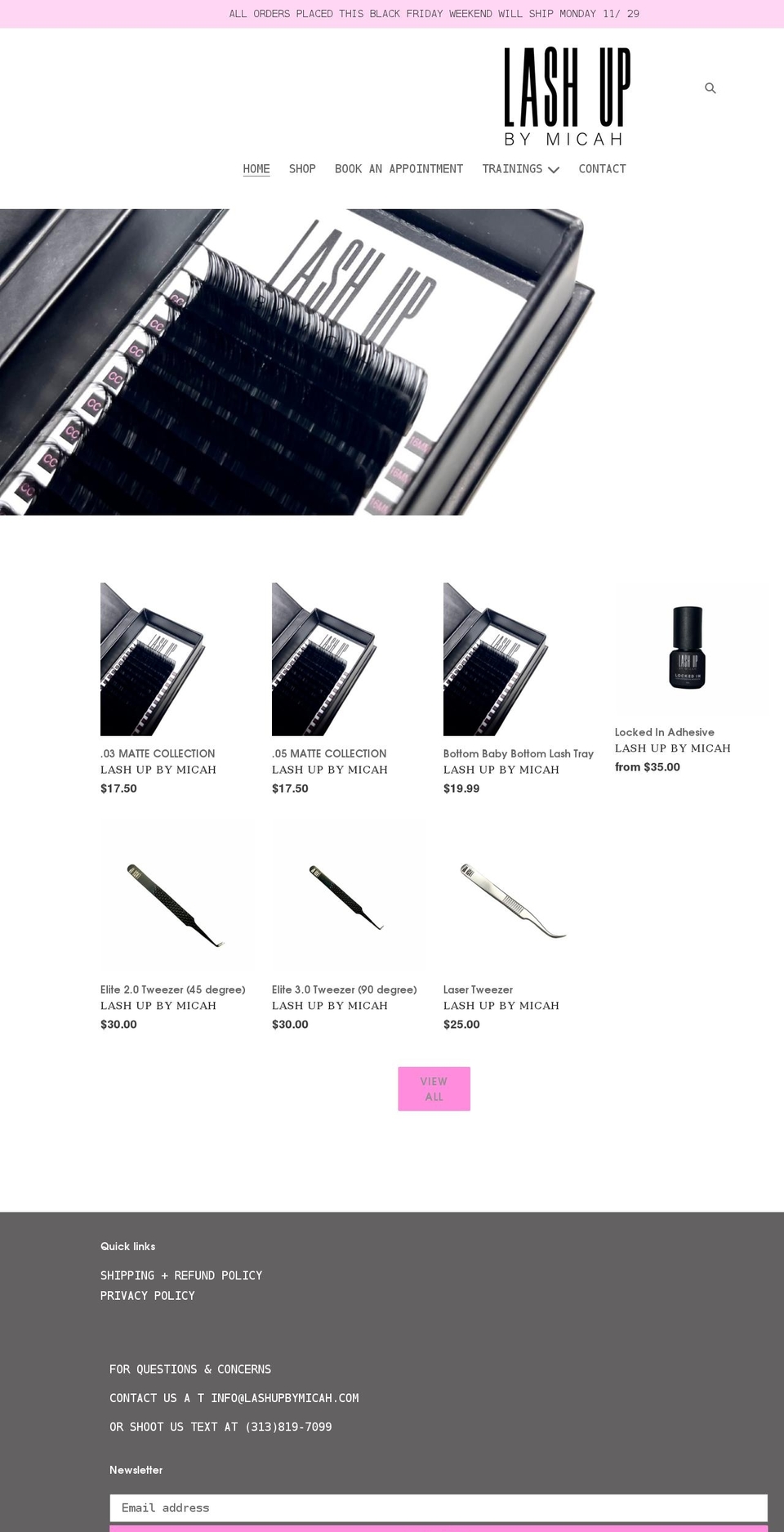 lashupbymicah.com shopify website screenshot