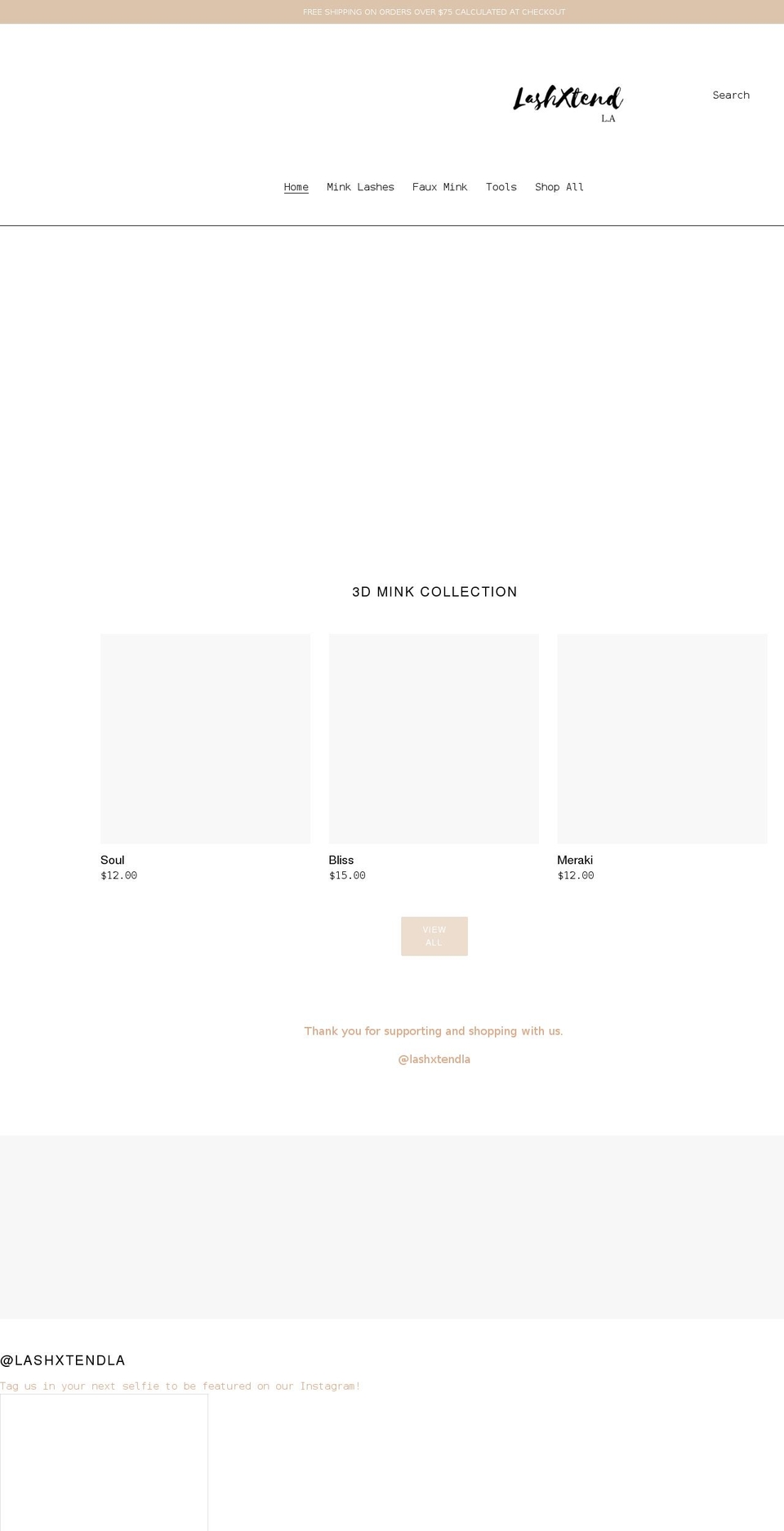 lashxtendla.com shopify website screenshot