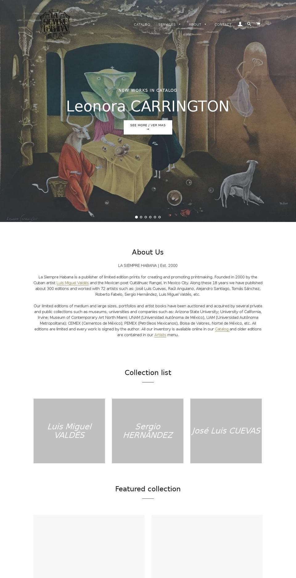 lasiemprehabana.com shopify website screenshot