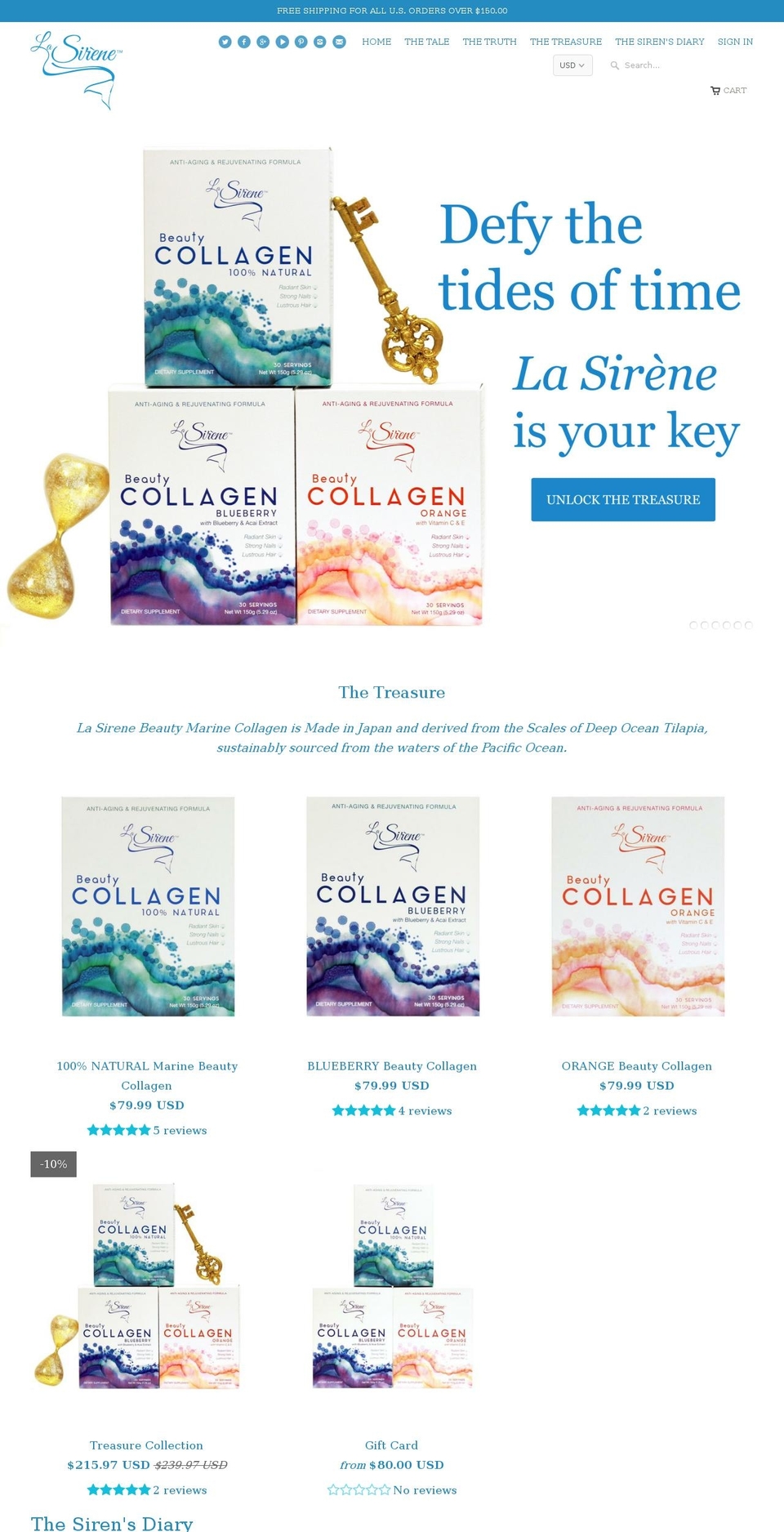 lasirenebeauty.com shopify website screenshot