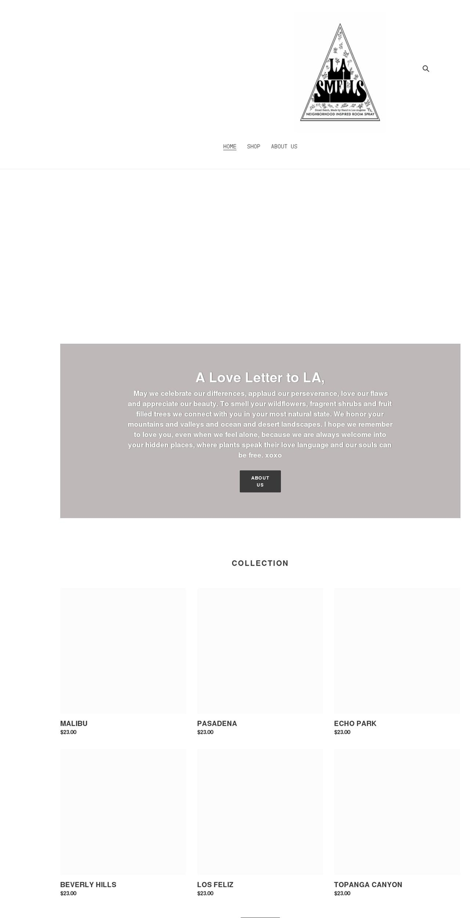 lasmells.com shopify website screenshot