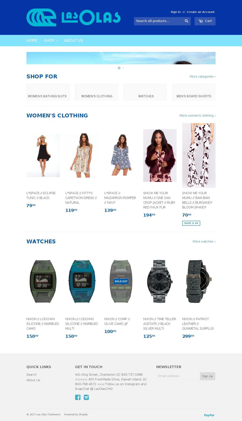 lasolascharleston.com shopify website screenshot