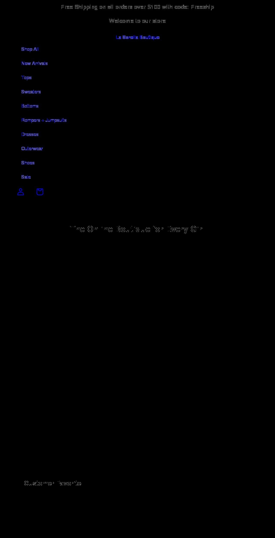 lasorellaboutique.com shopify website screenshot