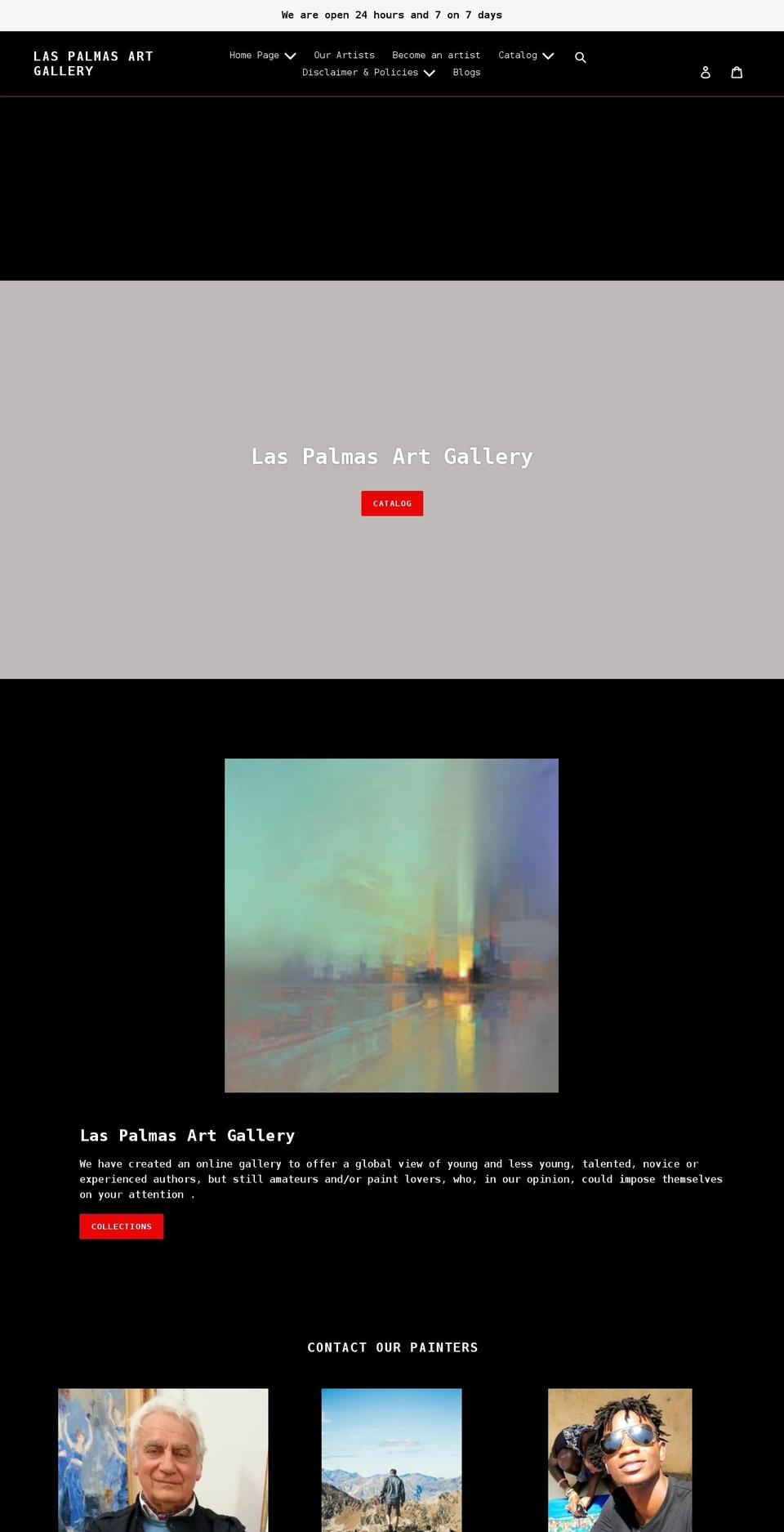 laspalmasartgallery.com shopify website screenshot