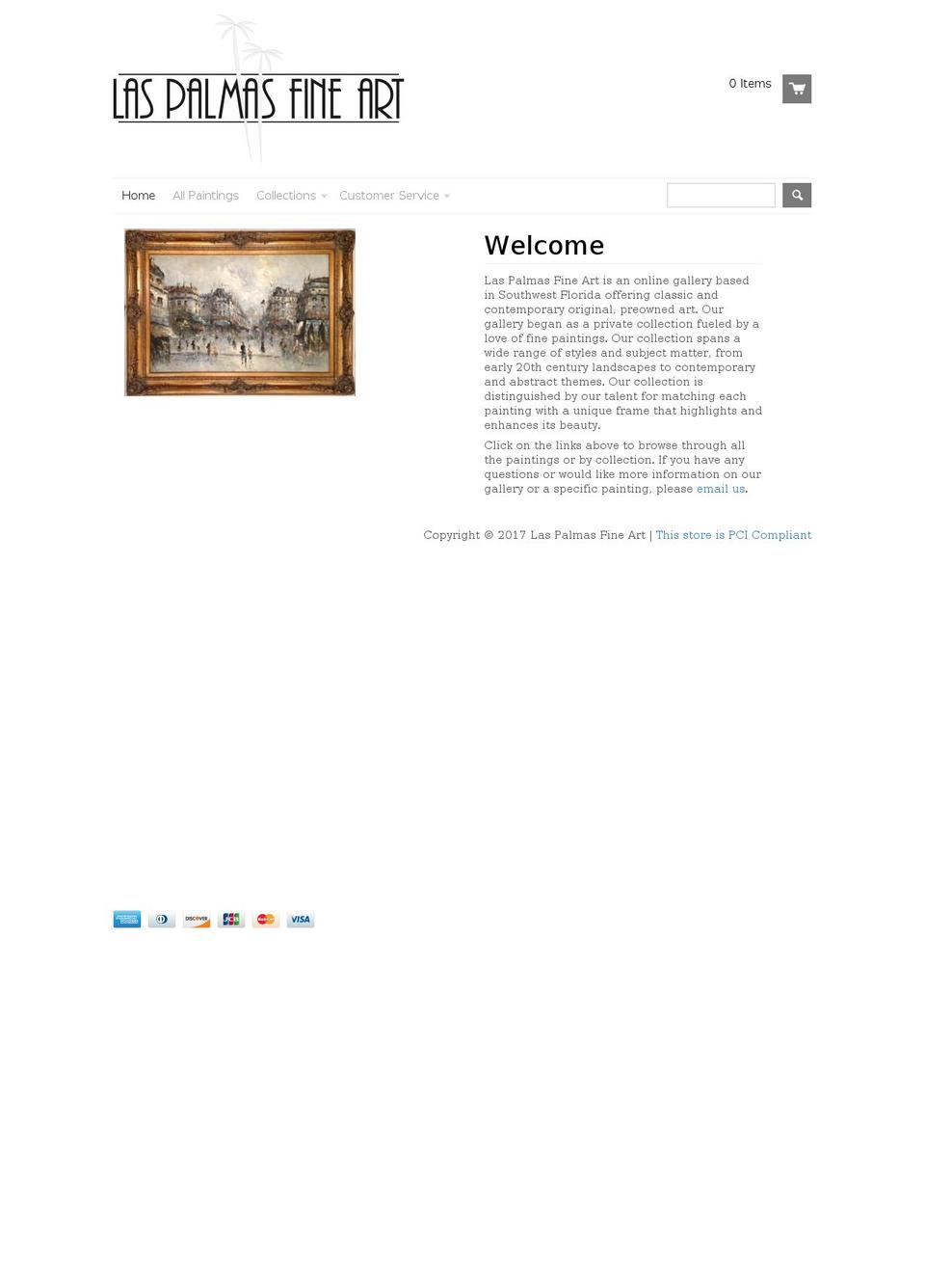 laspalmasfineart.com shopify website screenshot