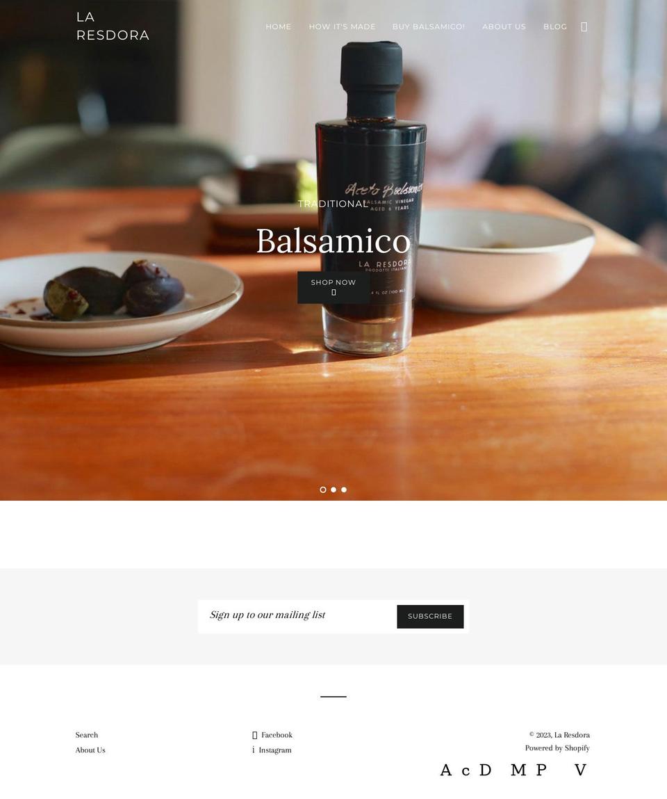 lasresdora.com — Shopify storefront screenshot