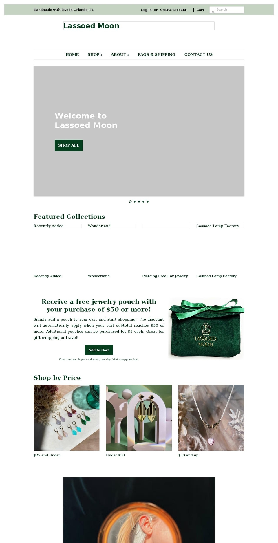 lassoedmoon.com shopify website screenshot