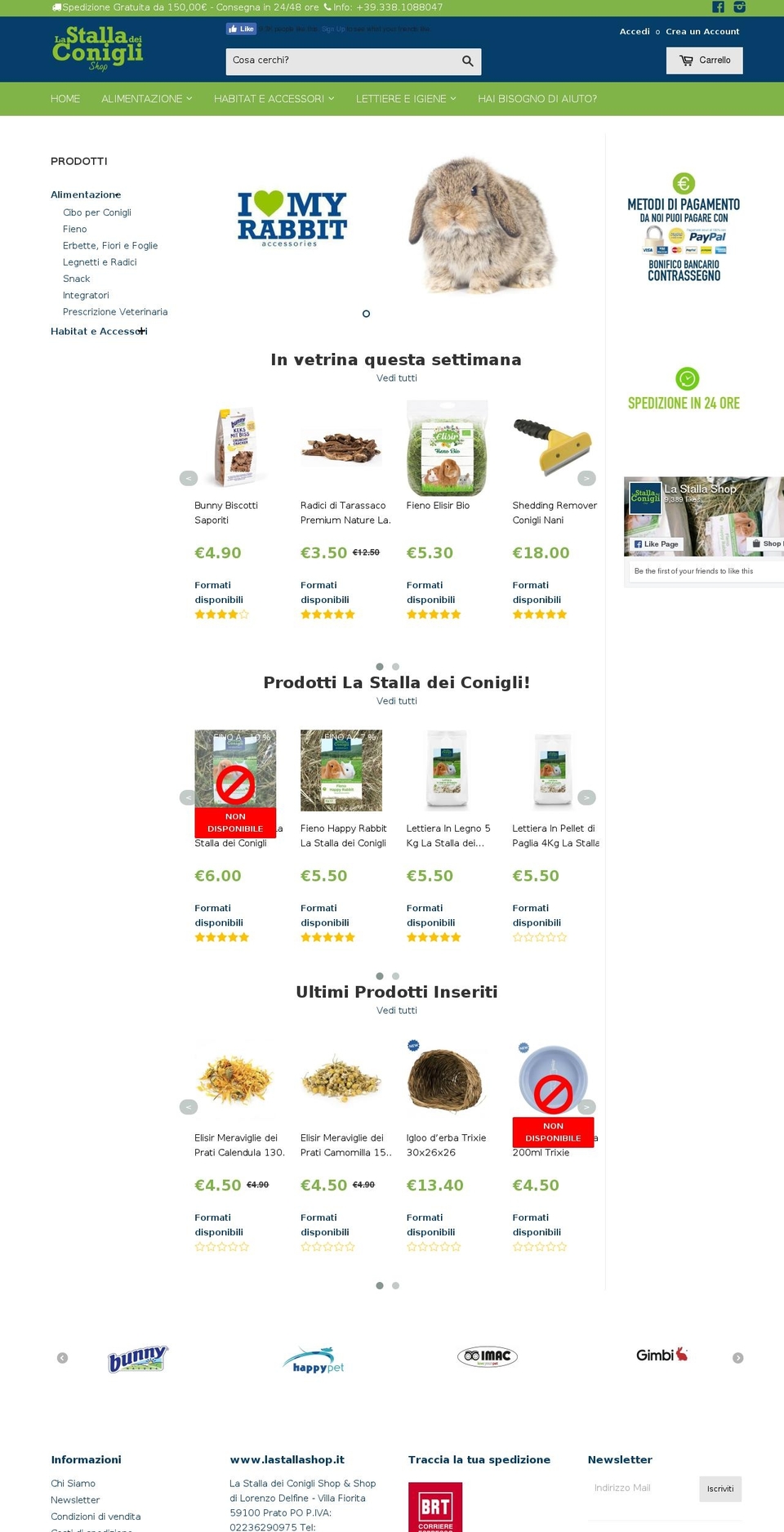 lastalladeiconiglishop.it shopify website screenshot