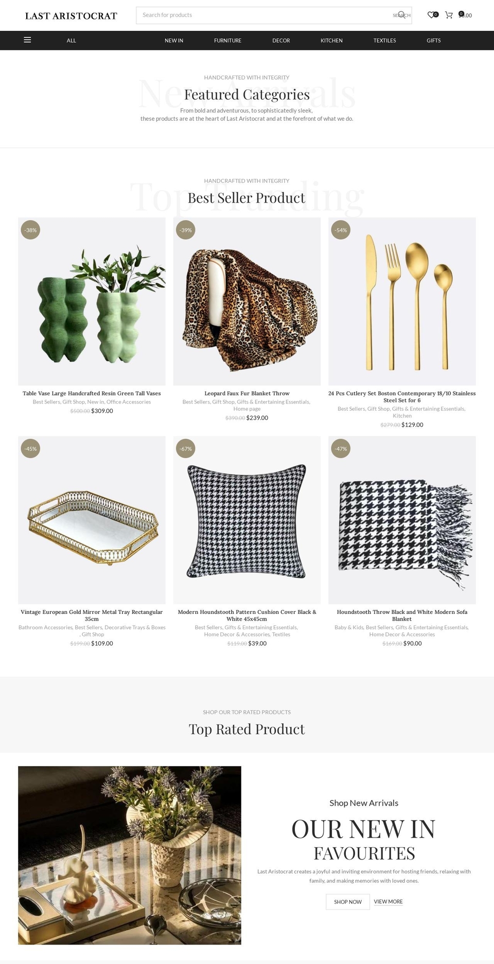 lastaristocrat.com shopify website screenshot