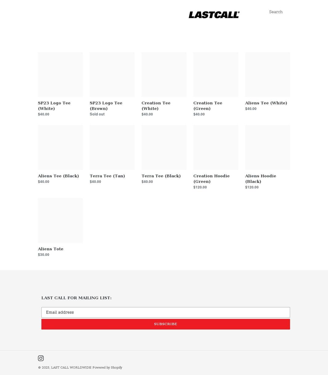 lastcallworldwide.com shopify website screenshot