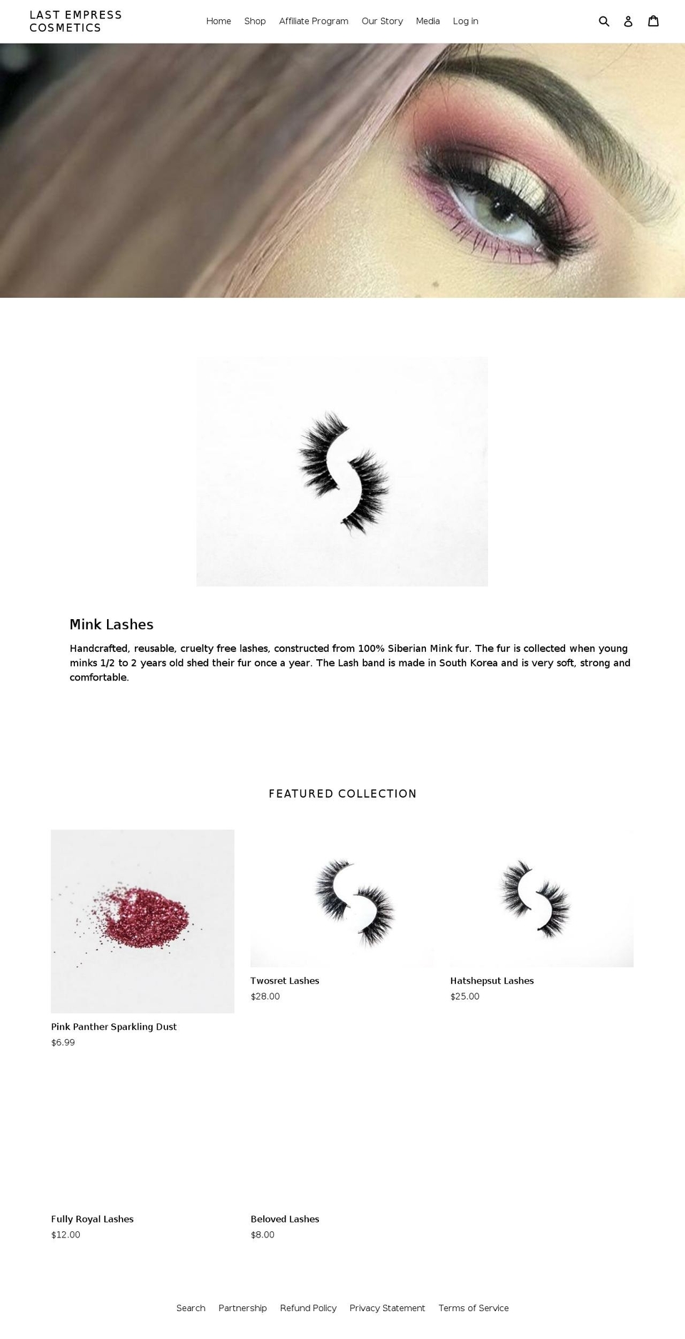 lastempress.com — Shopify storefront screenshot