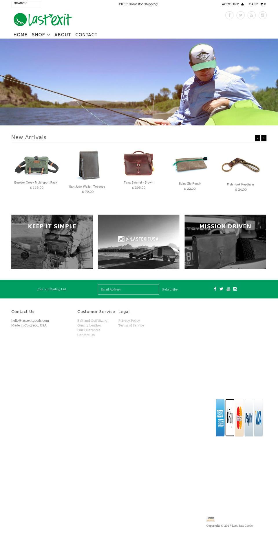 Last Exit Goods Shopify theme site example lastexit.us