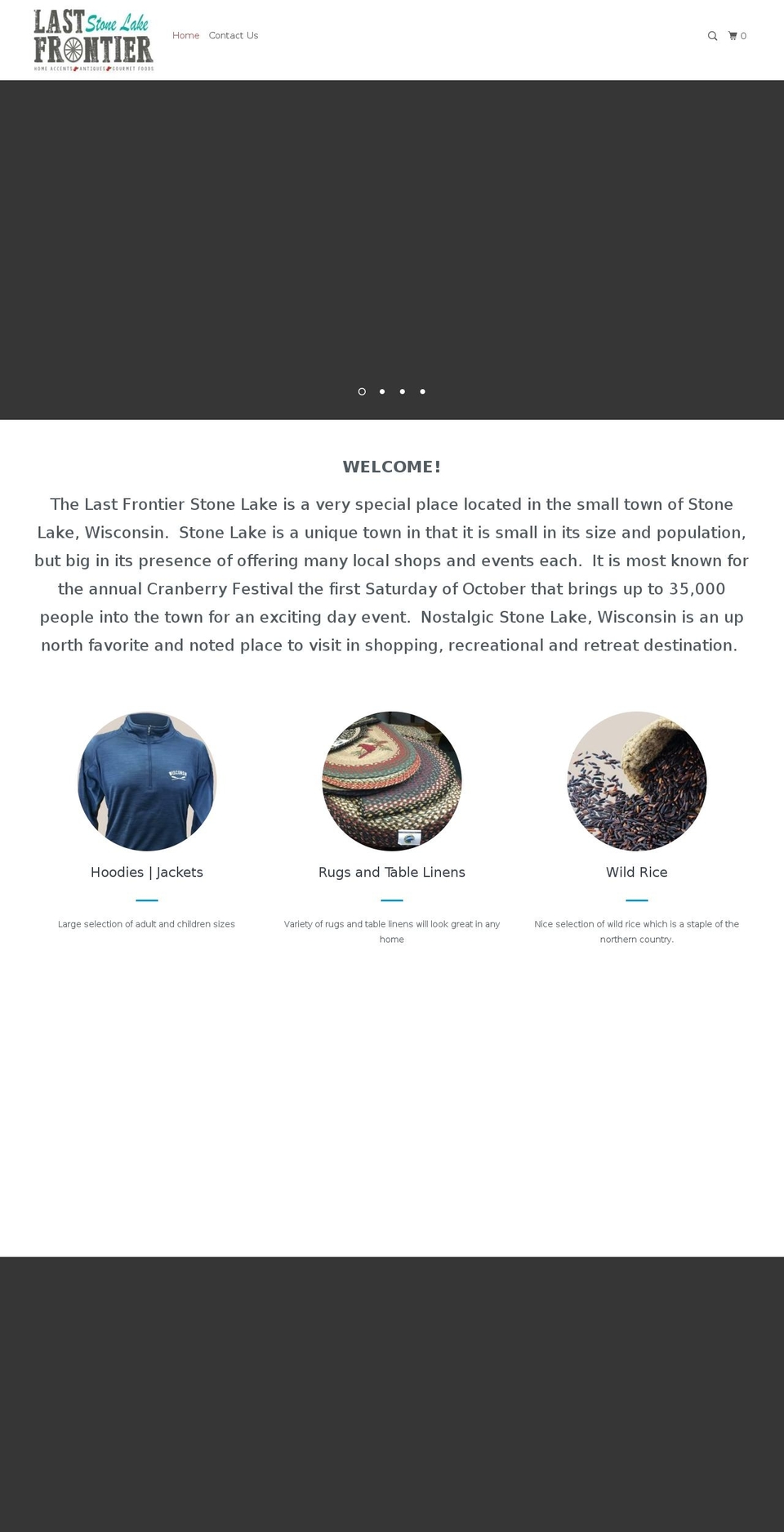 lastfrontierstonelake.com — Shopify storefront screenshot