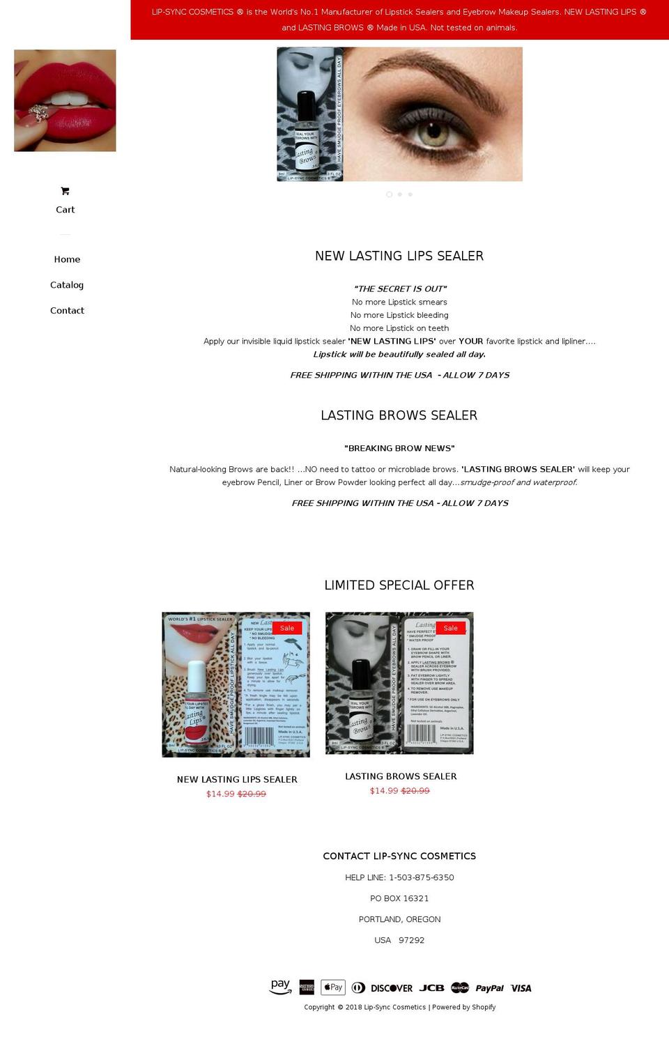 lasting-brows.com — Shopify storefront screenshot