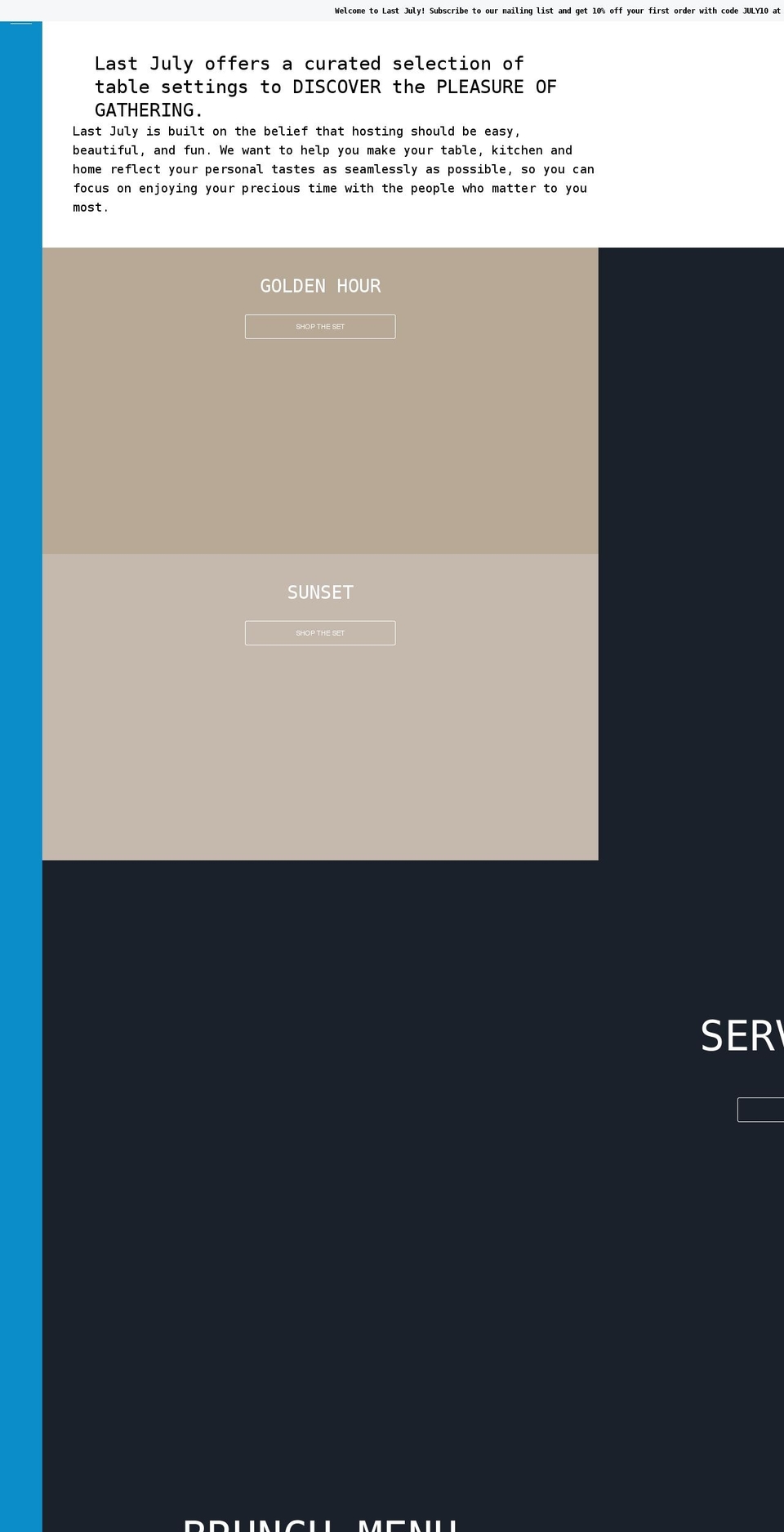 lastjuly.com shopify website screenshot