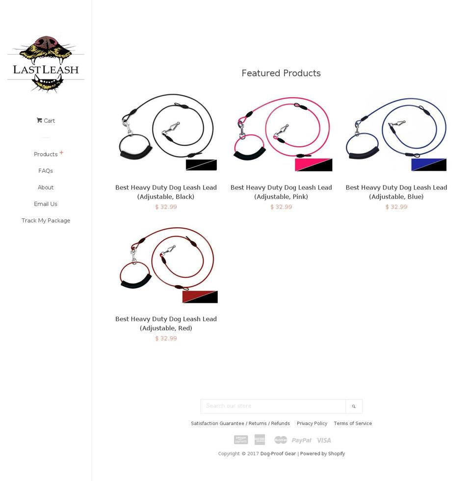 lastleash.org shopify website screenshot