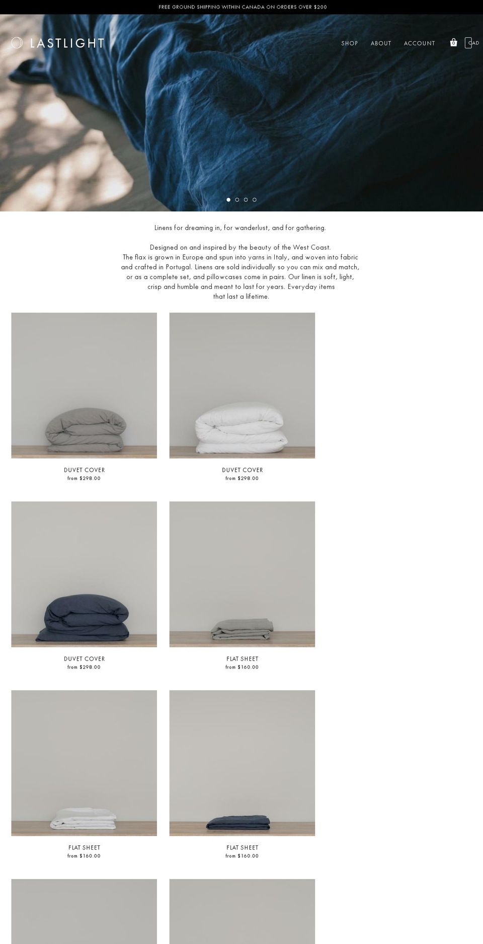 lastlightcollection.com — Shopify storefront screenshot