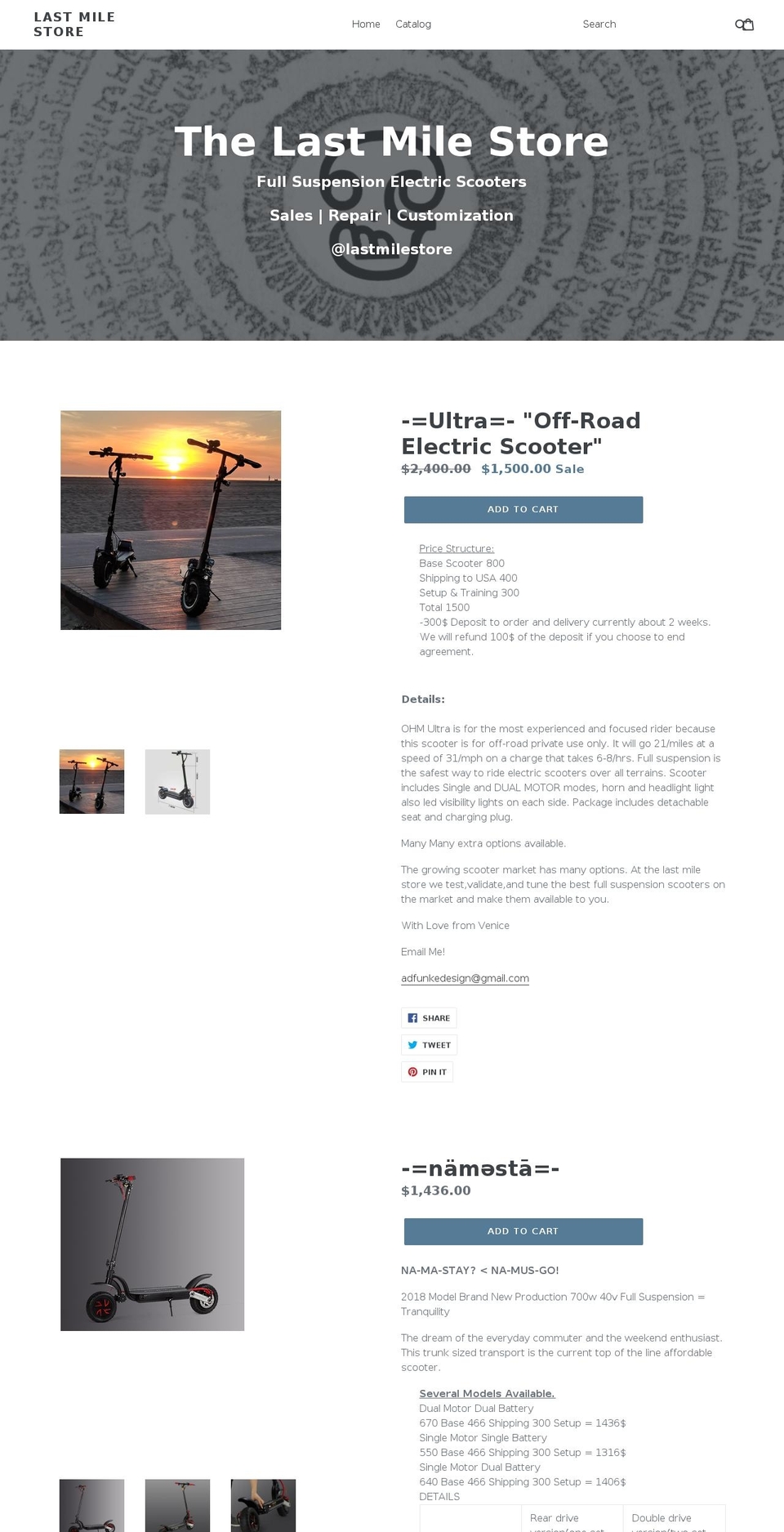 lastmilestore.com — Shopify storefront screenshot