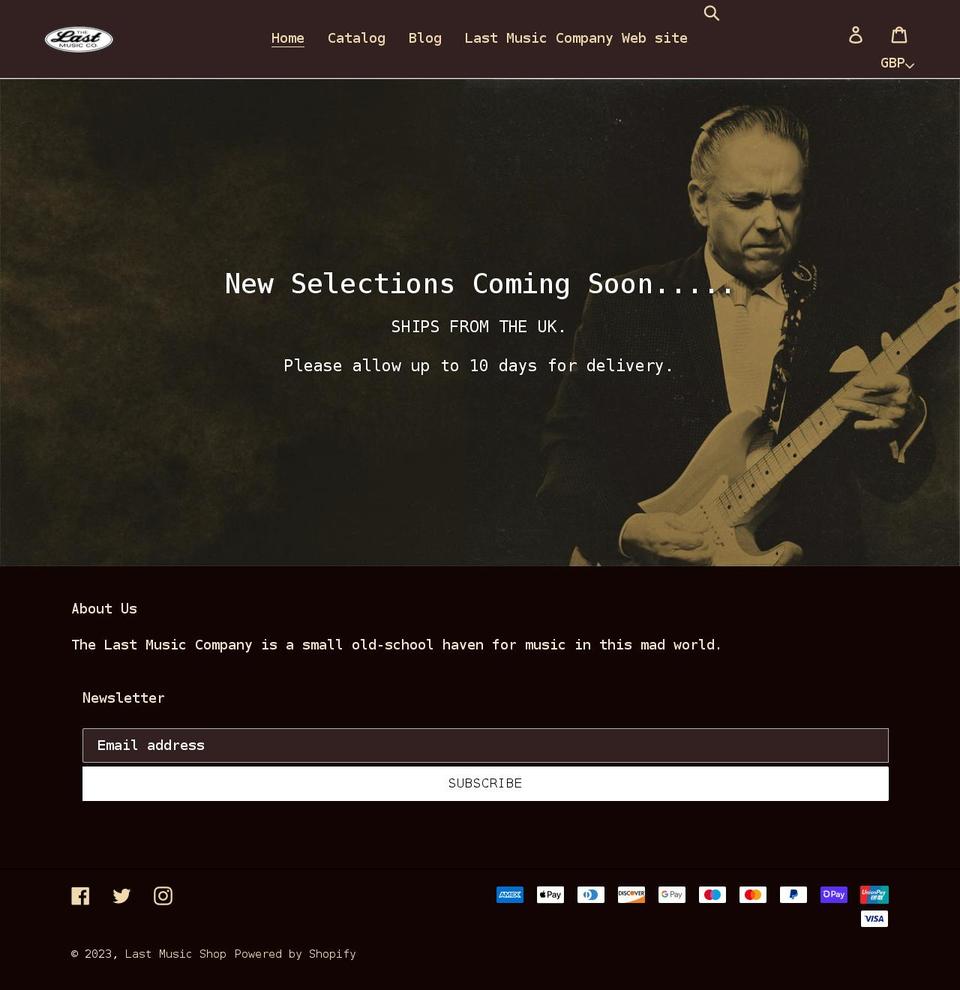 lastmusicshop.co.uk shopify website screenshot