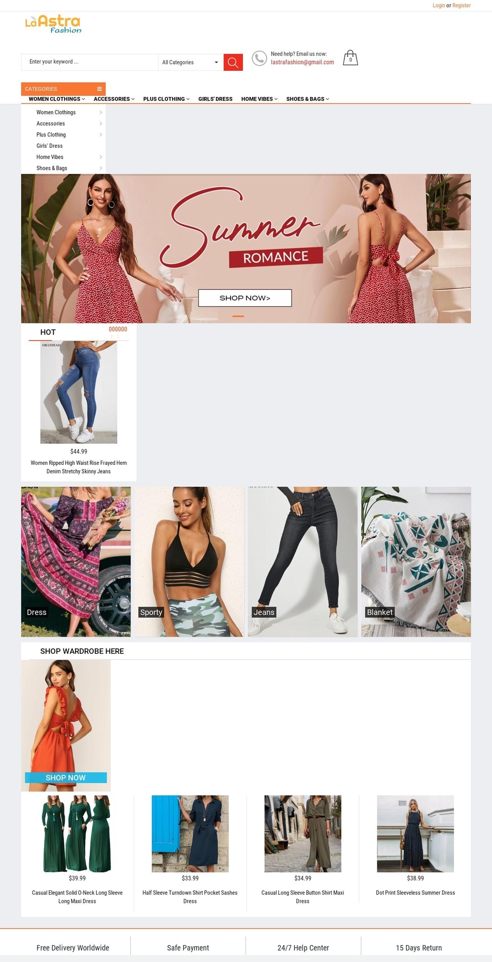 lastrafashion.com shopify website screenshot