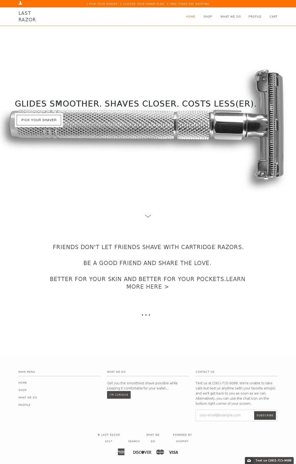 lastrazor.com shopify website screenshot