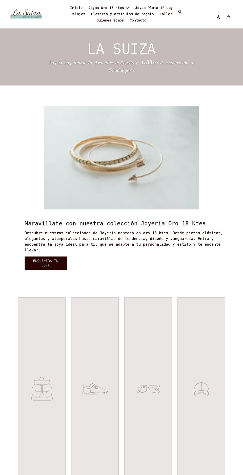 lasuizajoyeriarelojeria.com shopify website screenshot