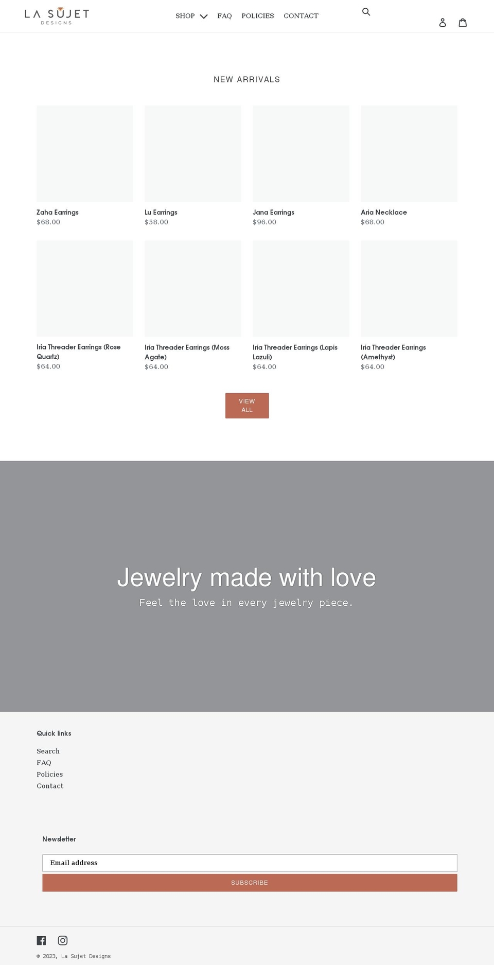 lasujetdesigns.com shopify website screenshot