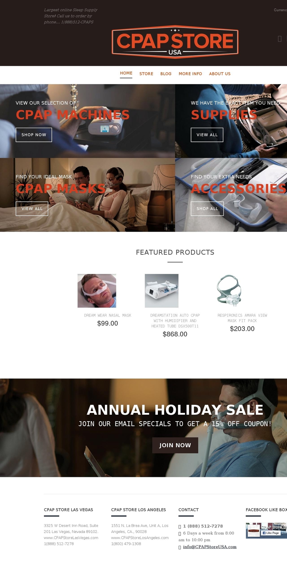 lasvegascpapstore.com shopify website screenshot