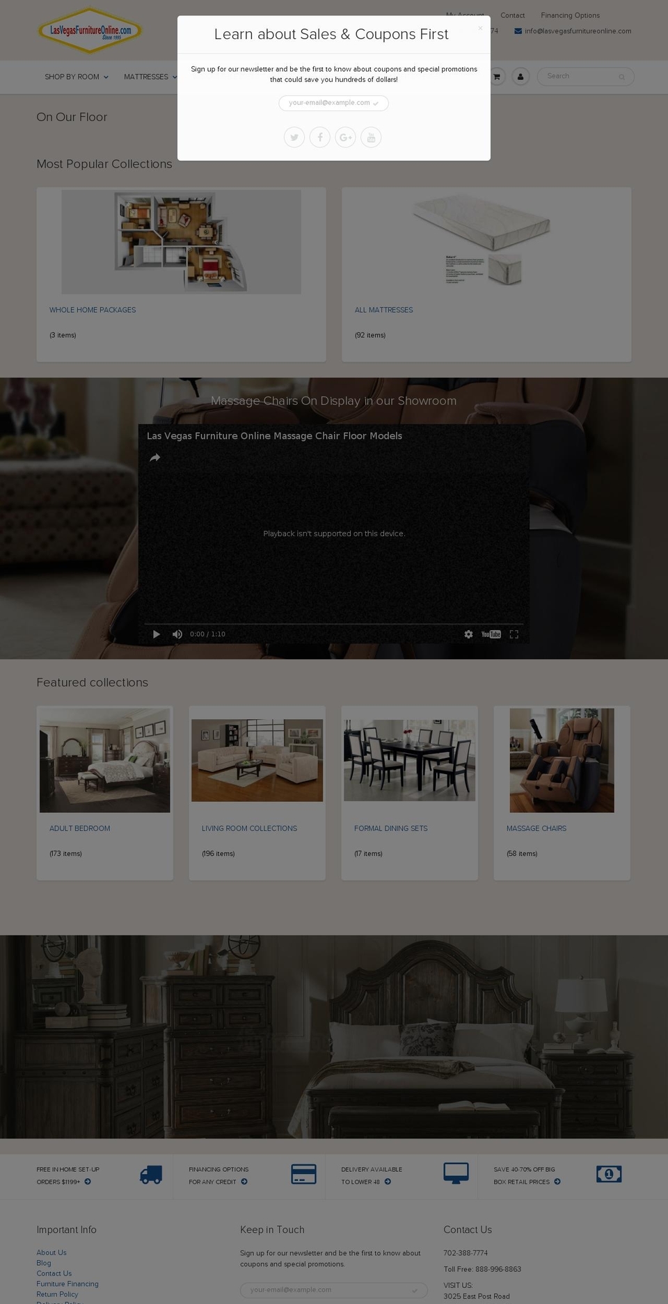 lasvegasfurnitureonline.com shopify website screenshot