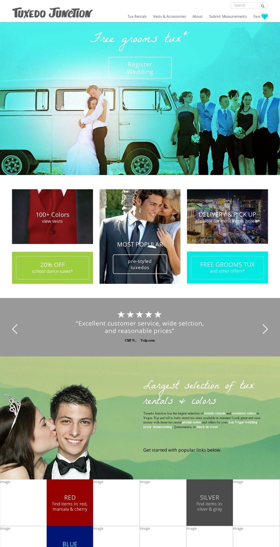 Tuxedo Development Shopify theme site example lasvegastuxedos.com