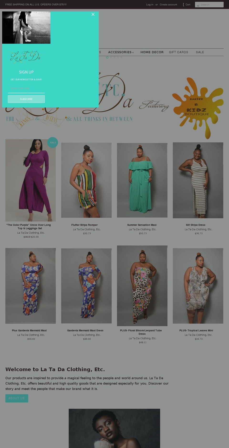 latadaclothingetc.com shopify website screenshot