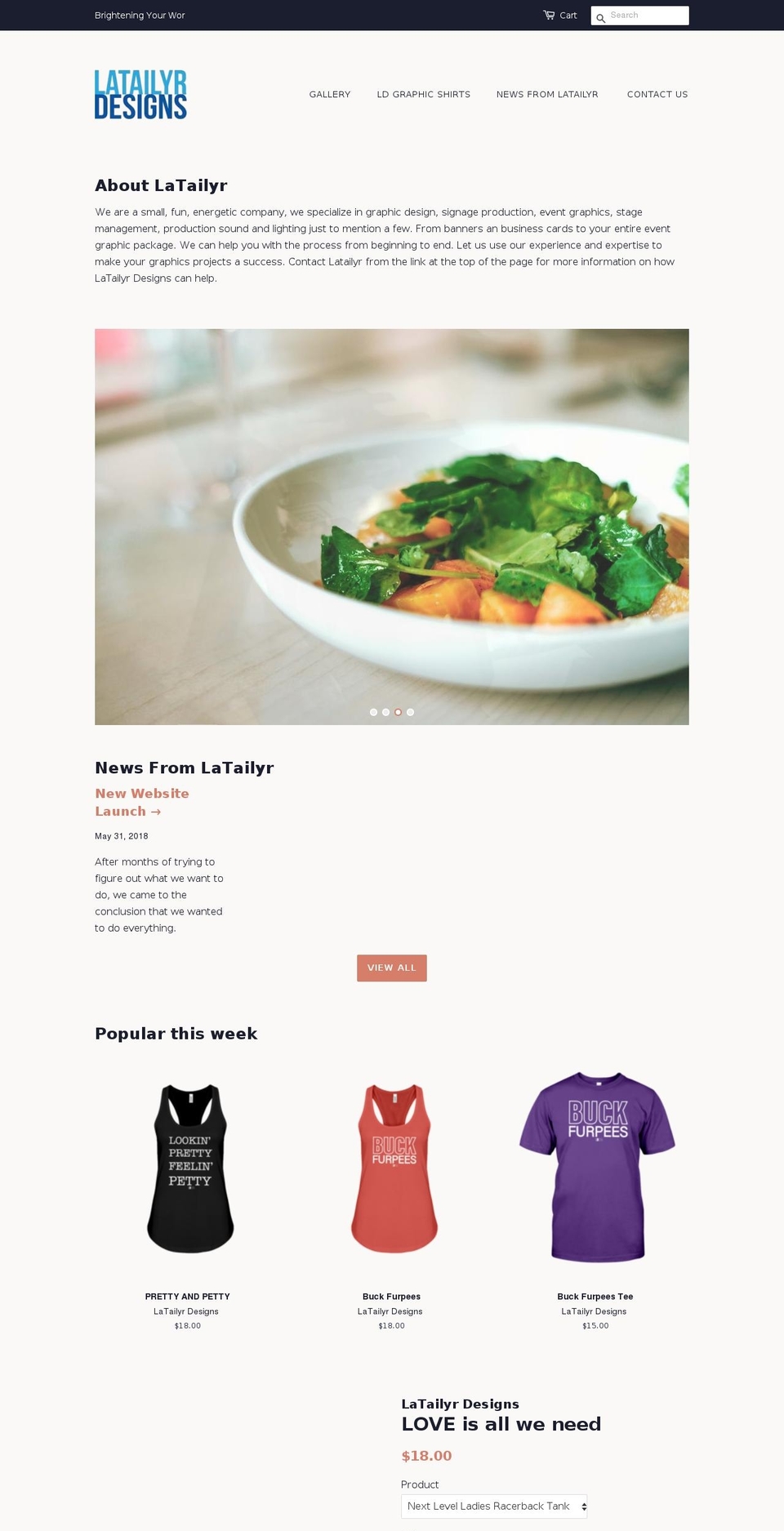 latailyrdesigns.com — Shopify storefront screenshot