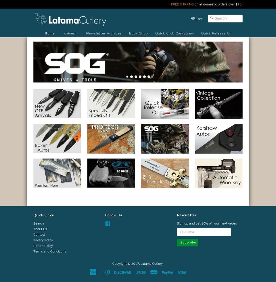 latama.net shopify website screenshot