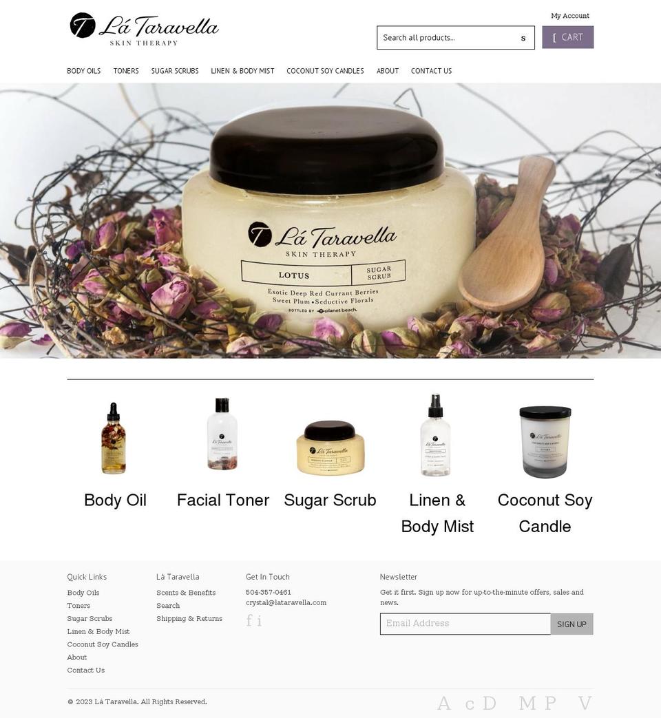 lataravella.com shopify website screenshot