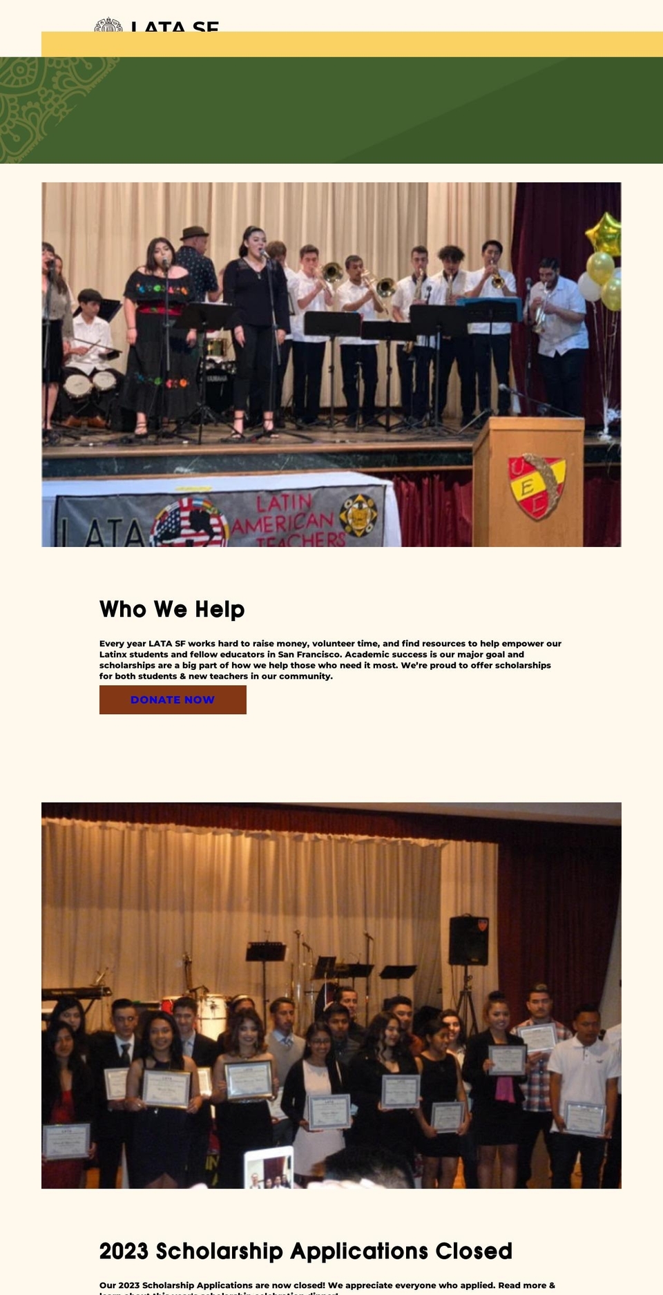 latasf.org shopify website screenshot