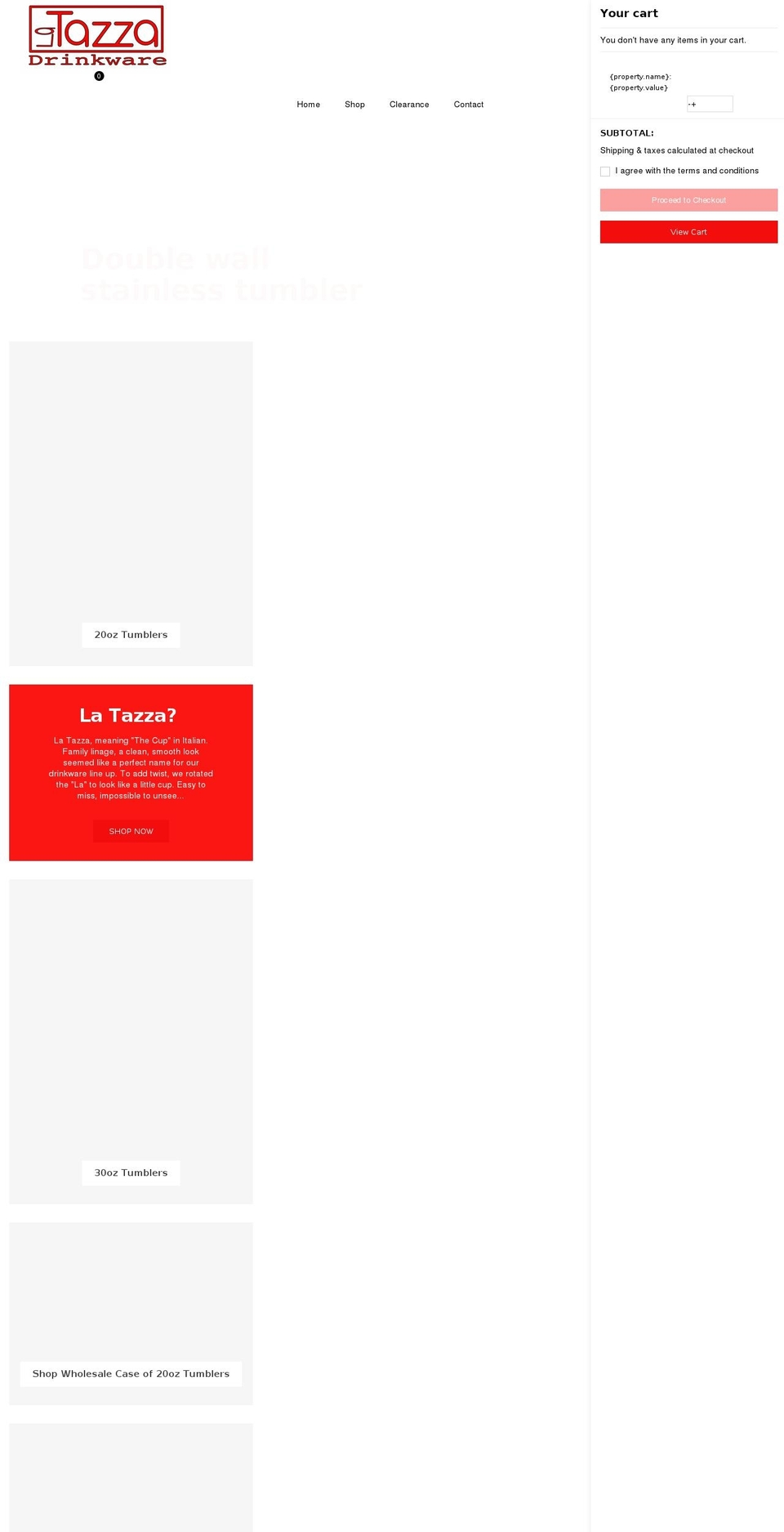 latazzadrinkware.com shopify website screenshot