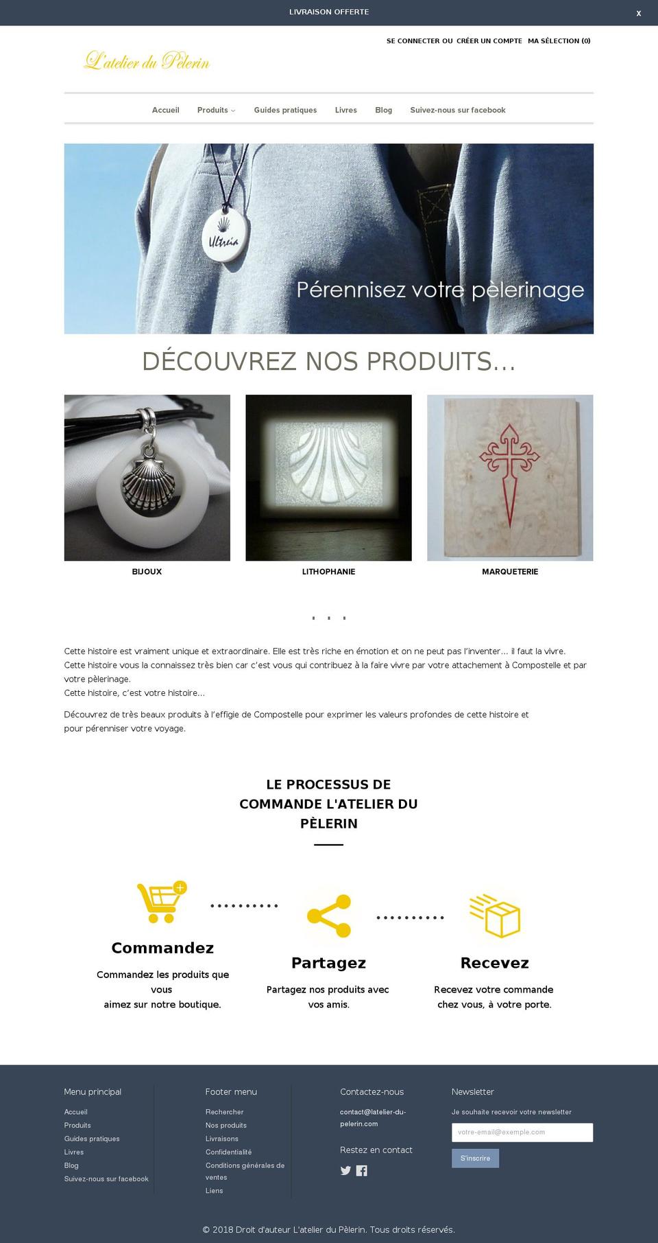 latelier-du-pelerin.com shopify website screenshot