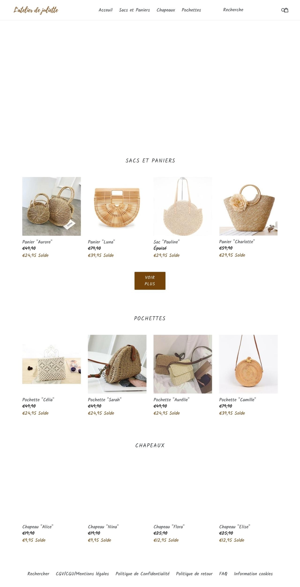 latelierdejuliette.com — Shopify storefront screenshot