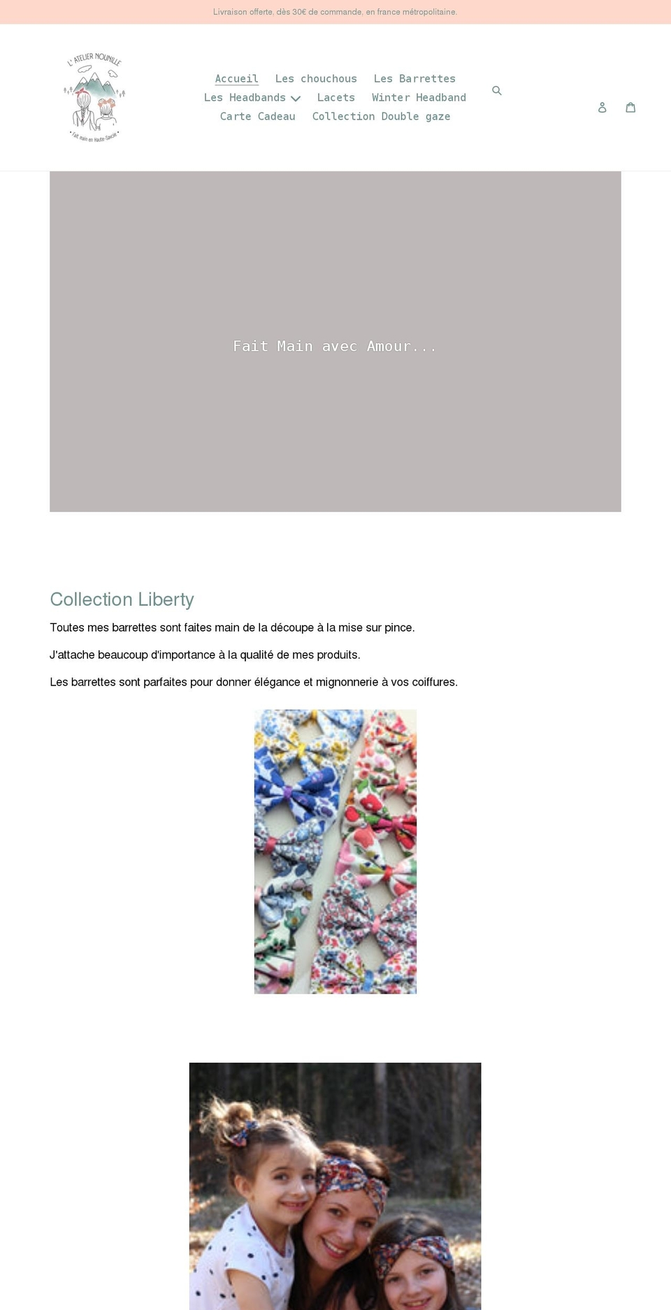 lateliernounille.com shopify website screenshot