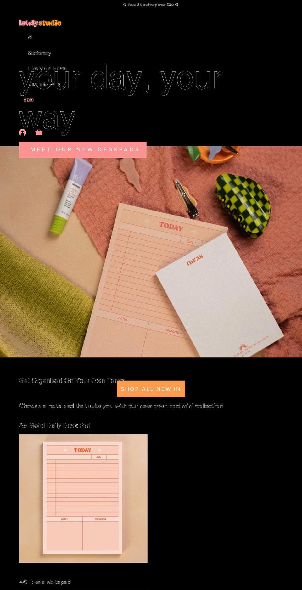 latelystudio.co.uk shopify website screenshot