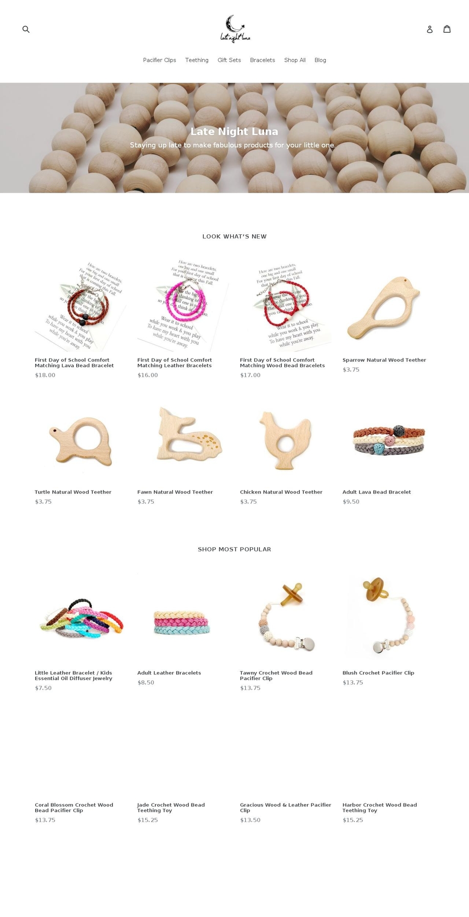 latenightluna.com shopify website screenshot