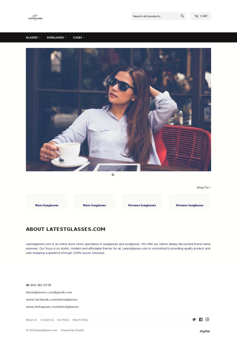 latestglasses.com — Shopify storefront screenshot