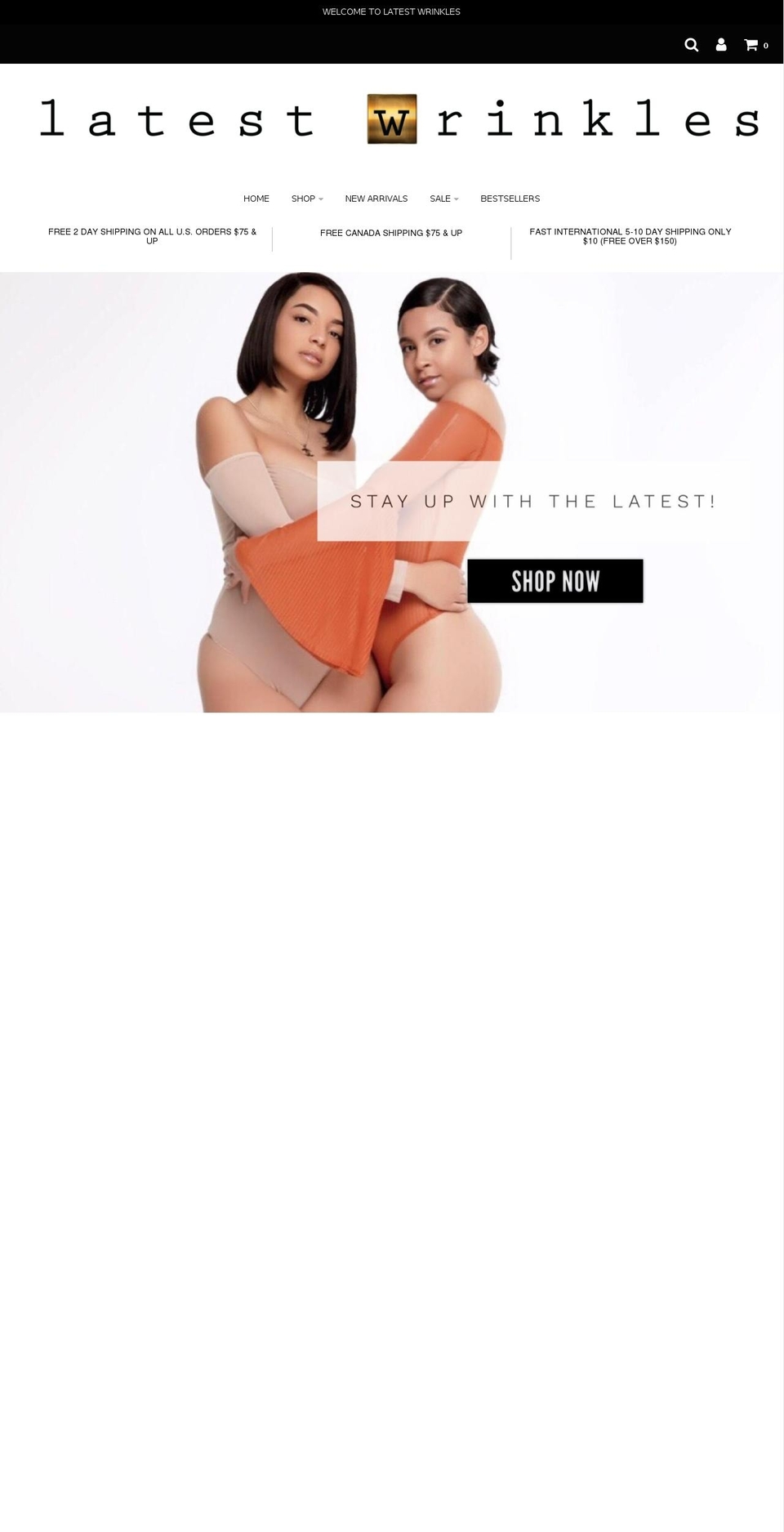 latestwrinkles.com — Shopify storefront screenshot